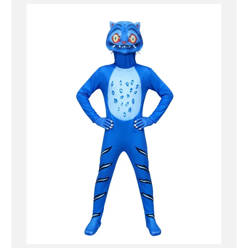 A;3\v,7'd/Anime Derpys Tiger Cosplay Costume Kids Boy Girl KDPop KPDH Set Outfit Halloween Jumpsuit Gloves Mask Suit Dw.3;v'6\b/ view 4
