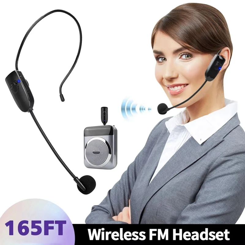 2 In1 Wireless Microphone Headset Transmitter Wireless Headset and Handheld Noise Reduction Mic for Voice Amplifier-TCES