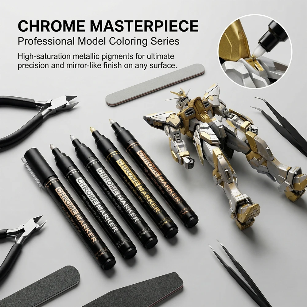 

1/5Pcs Chrome Mirror Markers Model Painting Metal Glass Ceramics DIY Crafts Waterproof Quick Dry Creative Drawing DIY Home Tool