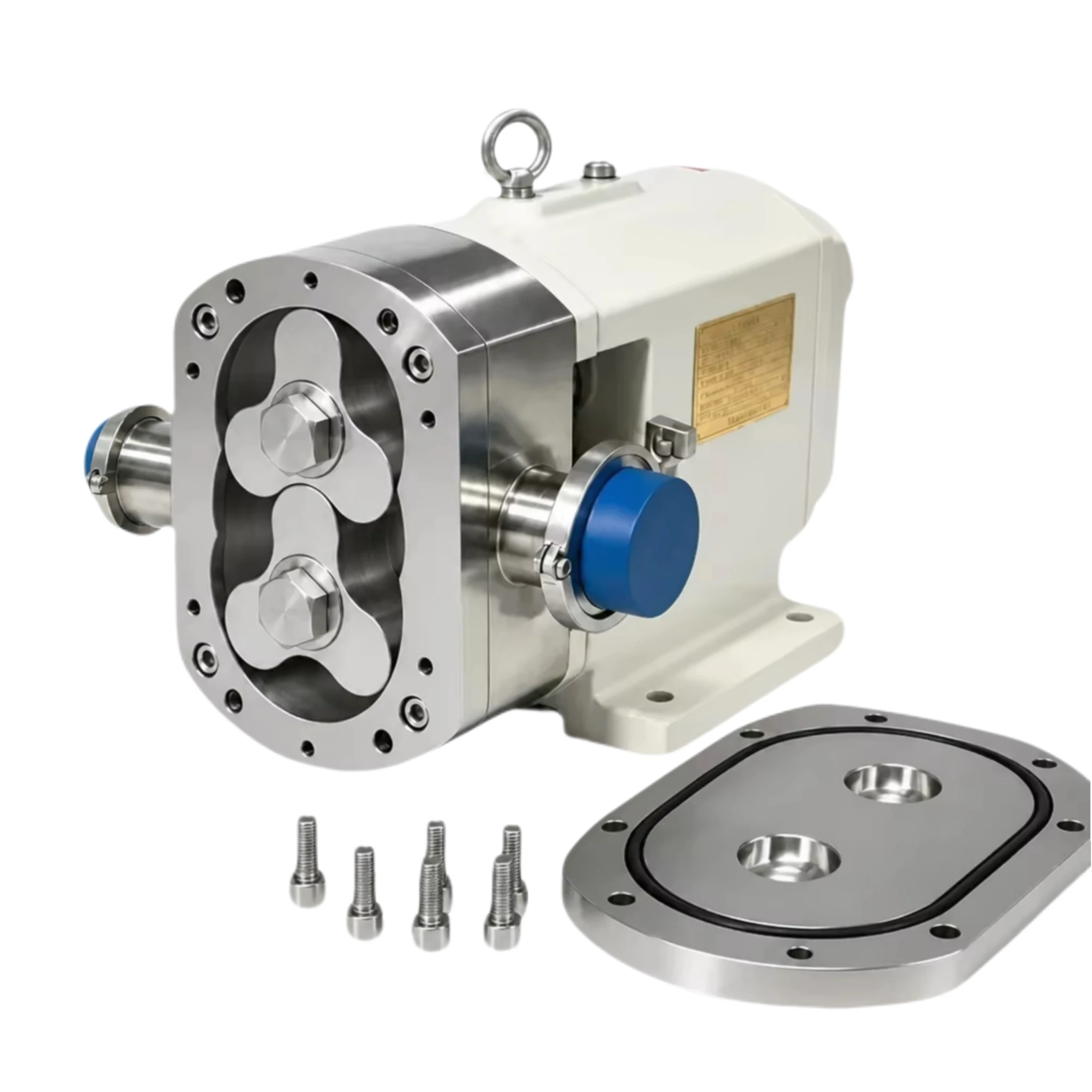 Easy Clean CIP SIP Sanitary Lobe Pump For Pharmaceutical Paste Syrup Transfer SS316L Hygienic Rotary Pump GMP Processing Tool