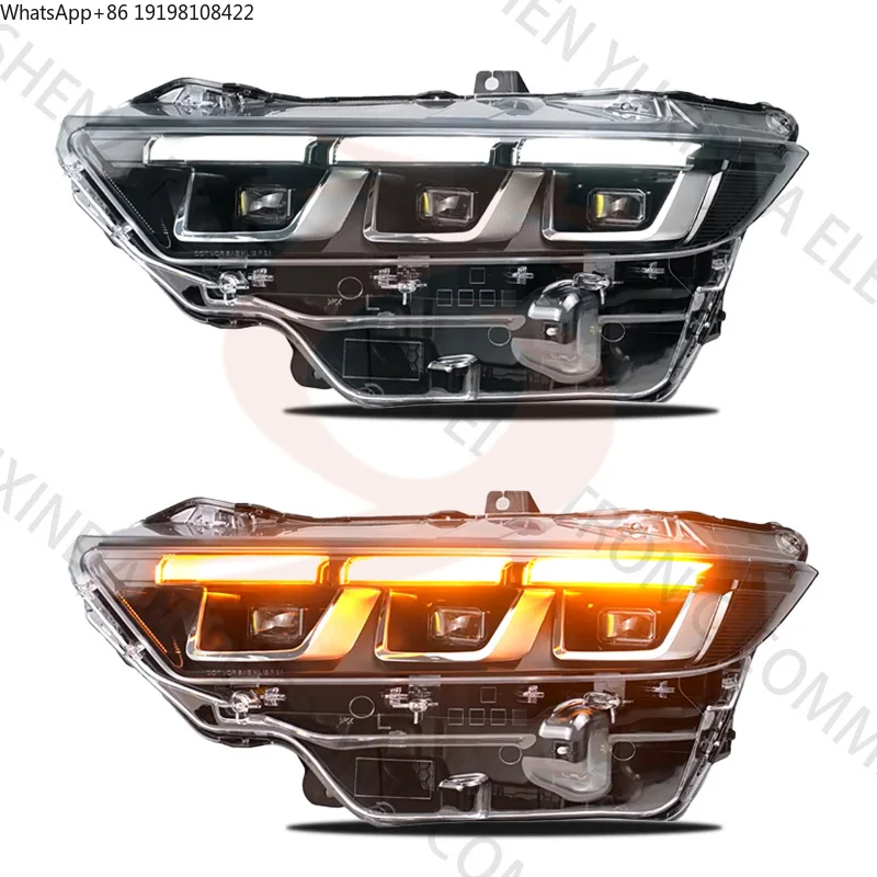 

Фара в сборе галогенно-ксеноновая RGB для Ford Mustang 2024-2025, черная рамка с гальваническим покрытием, PR3Z13008B PR3Z13008A, фара 24-25