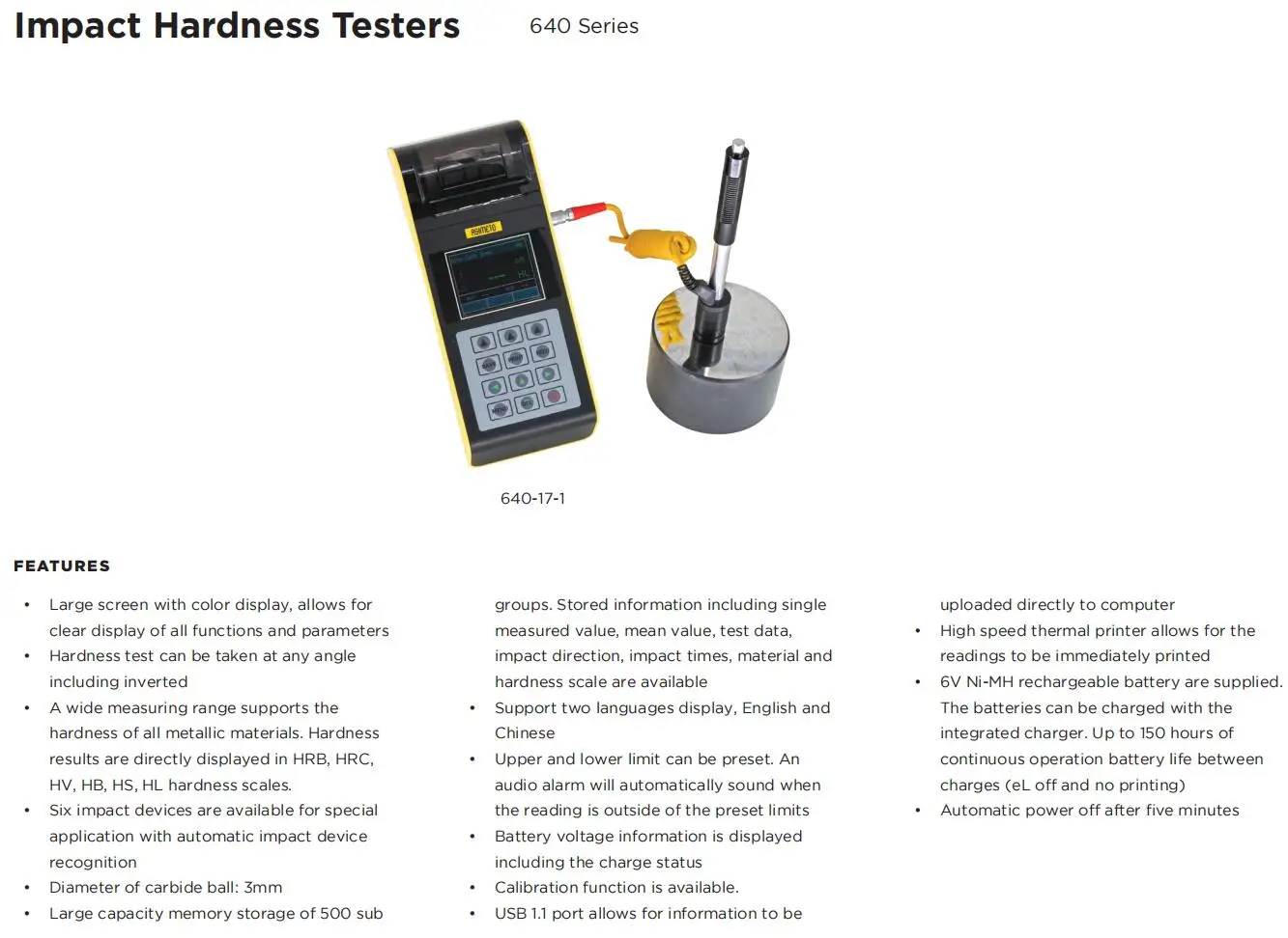 2025 ASIMETO 640-17-1 HLD Type D Impact Leeb Hardness Testers