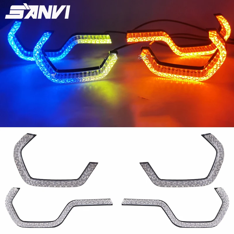 

SANVI WRGB Crystal Angel Eyes Blutooth App Control DRL Белый Желтый Сигнальный Свет Для BMW F30 F31 F32 F33 F34 F35 F36 F80 F83