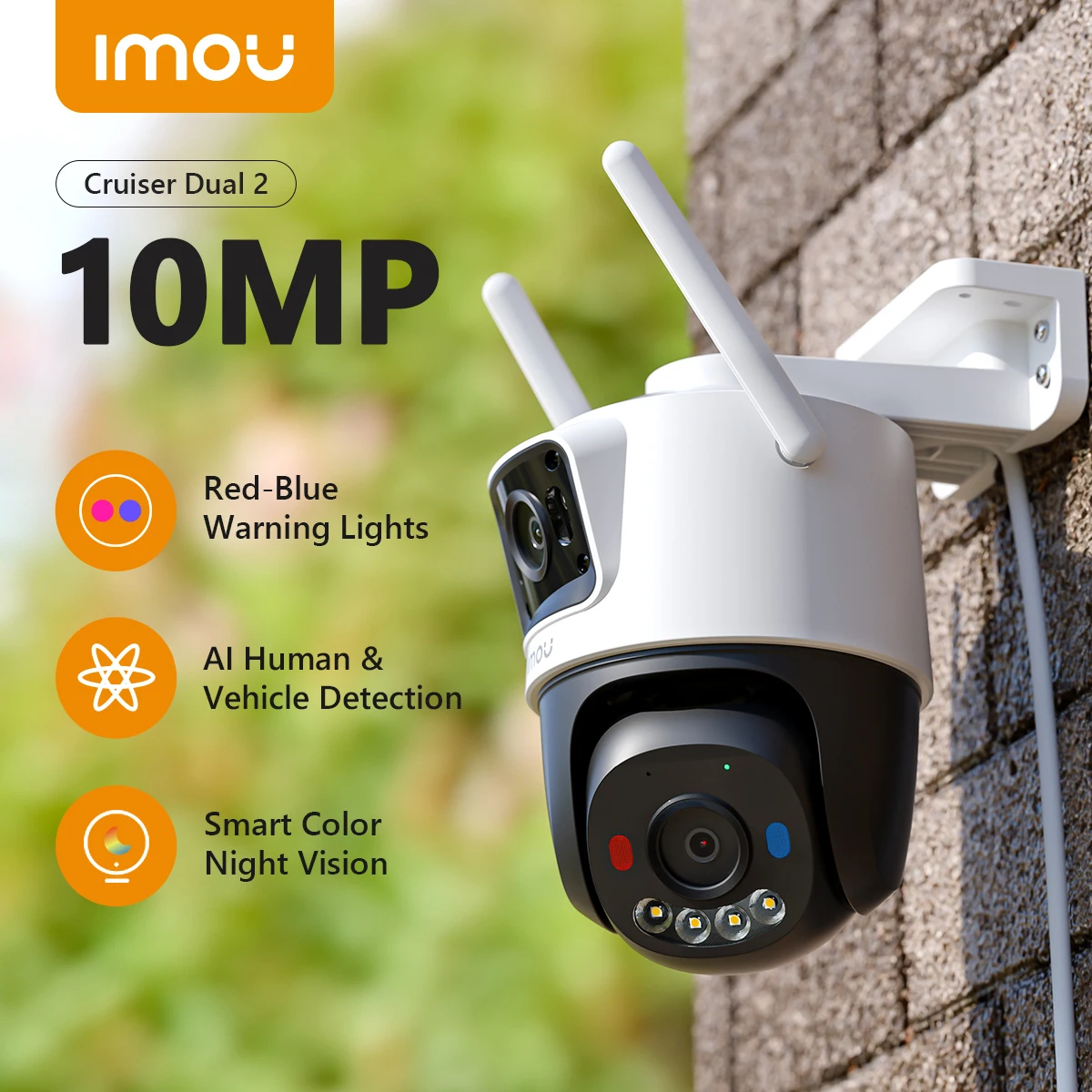 

IMOU Cruiser Dual 8MP 10MP Dual Lens Уличная PT-камера Домашняя IP-камера безопасности AI Камера наблюдения для обнаружения людей и транспортных средств