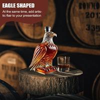 Eagle Whiskey Bottle High Borosilicate Glass Bubble Bottle Transparent Engraved Eagle Glass Whiskey Decanter Gift For Whisky