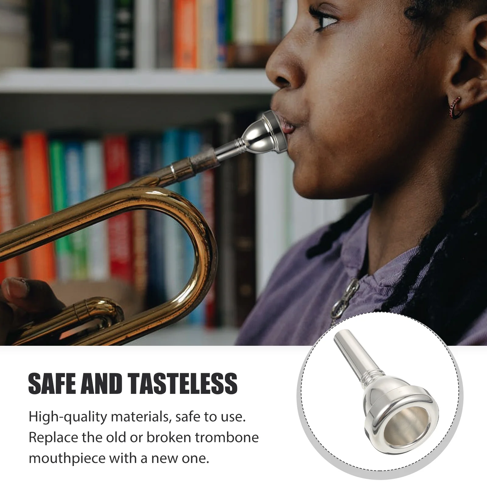 

Chic Trombone Mouthpiece Professional Durable Replacement For Beginners Elegant Sound High-Quality Material Long