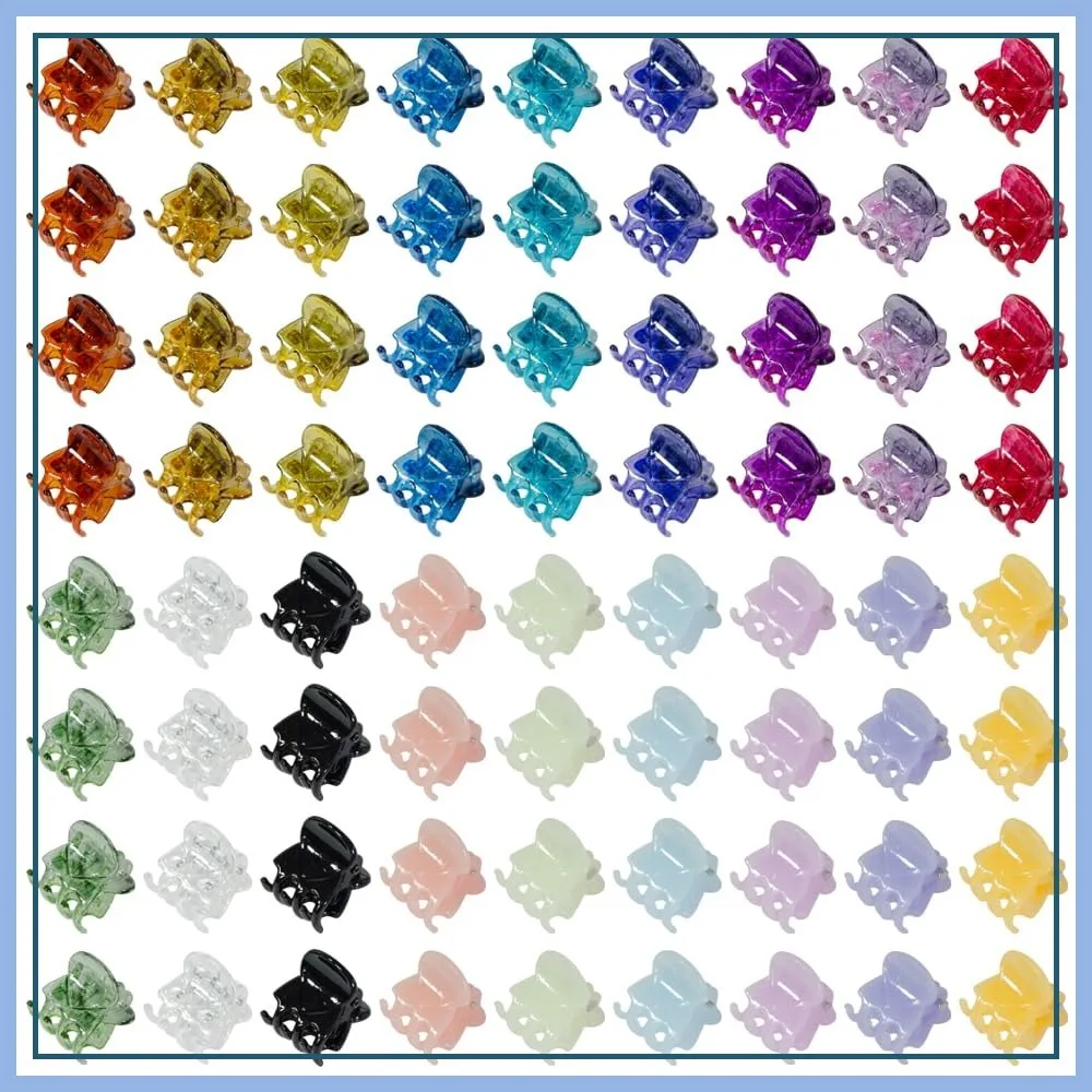 

70 PCS Mini Hair Claw Clips, Bangs Strong Grip Multifunction Clamp Clips (Multi-colored)