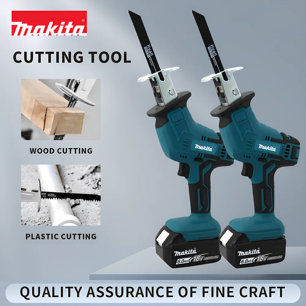 

Makita Brushless Reciprocating Electric Horse Knife Wood Metal Cutting Small Handheld Household Power Tools For 18V Battery