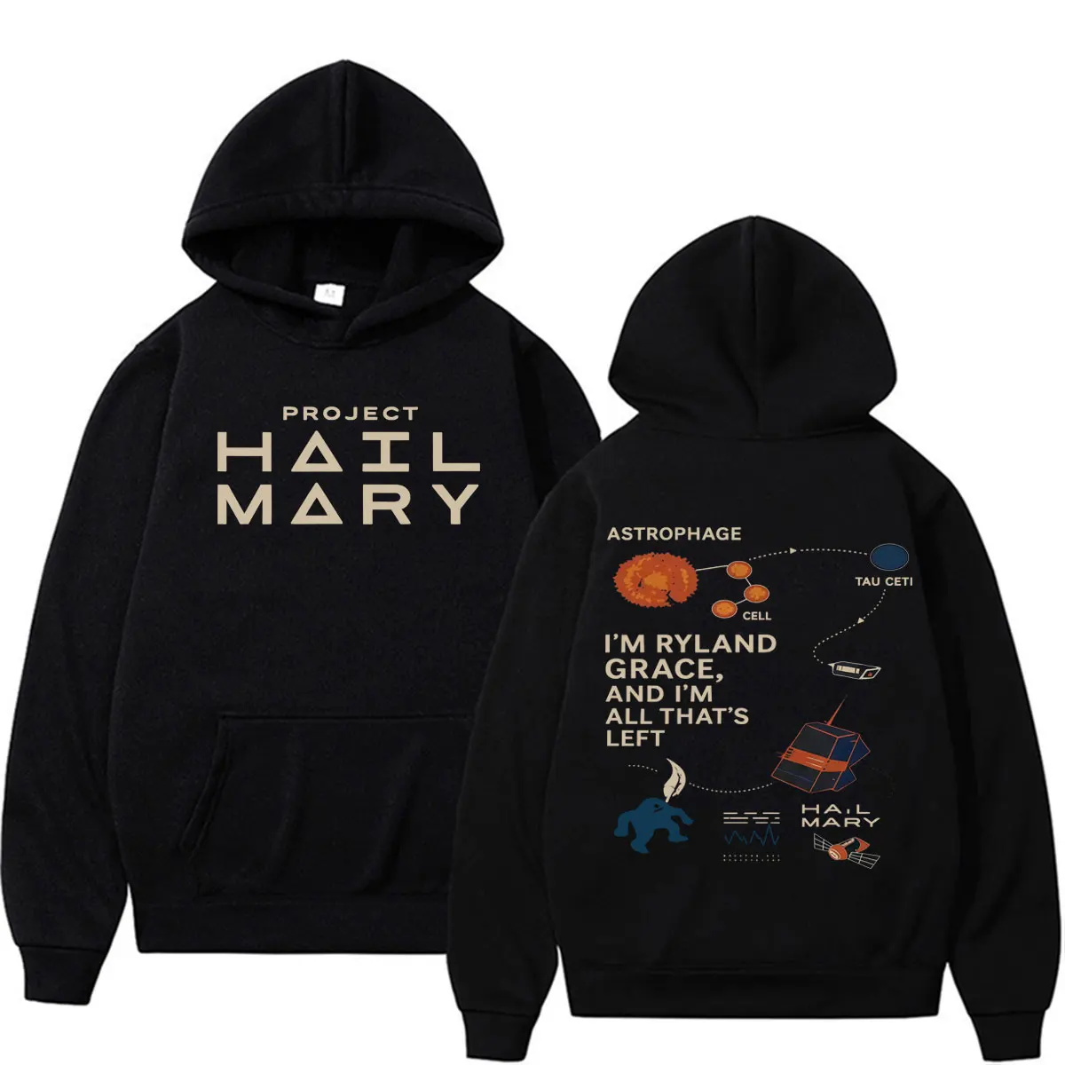 Funny Project Hail Mary Fan Gift Hoodies Men's Clothing Harajuku Gothic Sweatshirts Casual Fleece High Quality Hoodie Pullovers