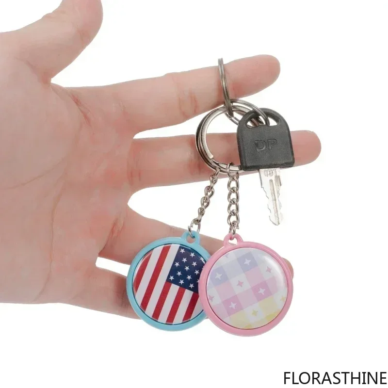 100set 25mm 32mm 37mm Keychain Badge Button Pins Maker Double-side Ring Key Button Making Round Pin Parts Supplies