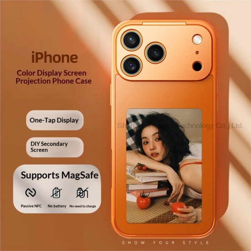 

E-Ink NFC Function Memories For Magnetic Phone Case For Iphone 16/17 Pro Max Wireless Screen Mirroring Screen Cover Battery Free