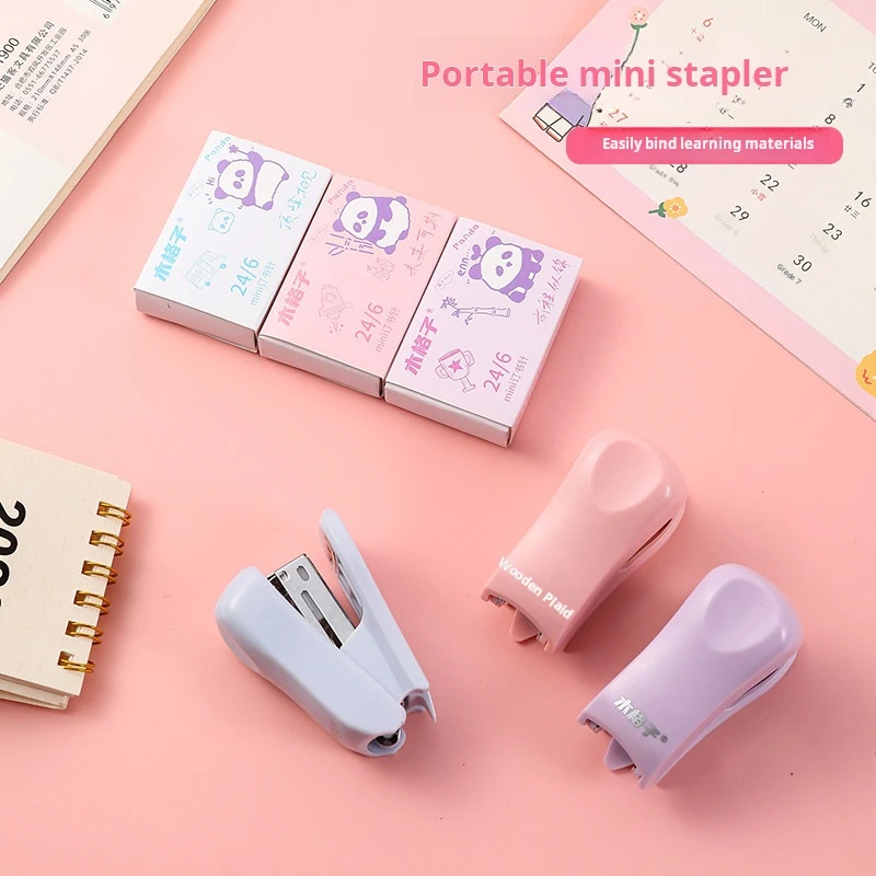 Mini office stapler set Easy to peel off Quick binding Sturdy construction Suitable for school Home or office...