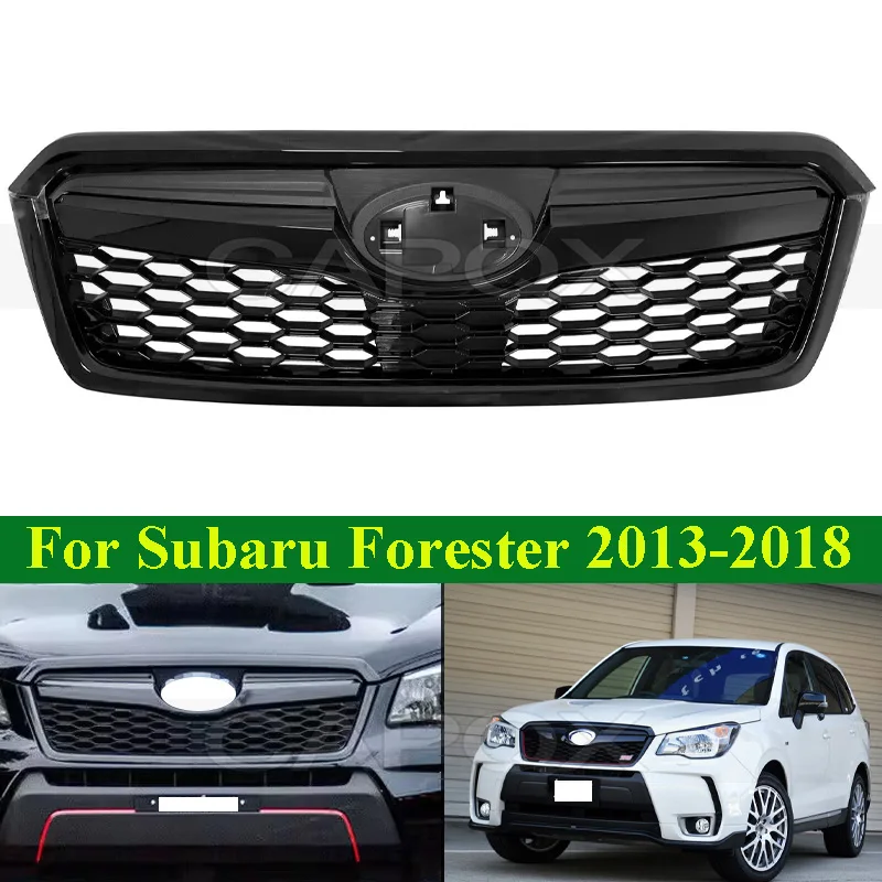 CAPQX Front Bumper Grill Mask Radiator Grille For Subaru Forester 2013-2018 Medium Net Racing Grills Auto Grille