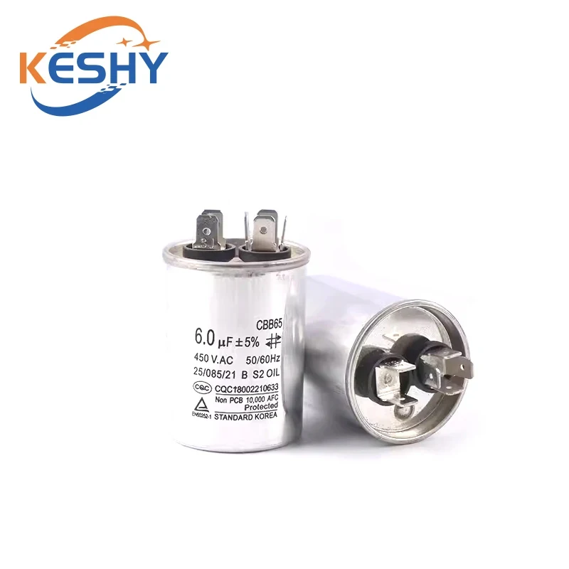 CBB65 Kondensator silnika AC Kondensator rozruchowy sprężarki klimatyzatora 450VAC 5uF 20uF 25uF 30uF 35uF 40uF 45uF 50uF 60uF 70uF 5% — zdjęcie produktu 3