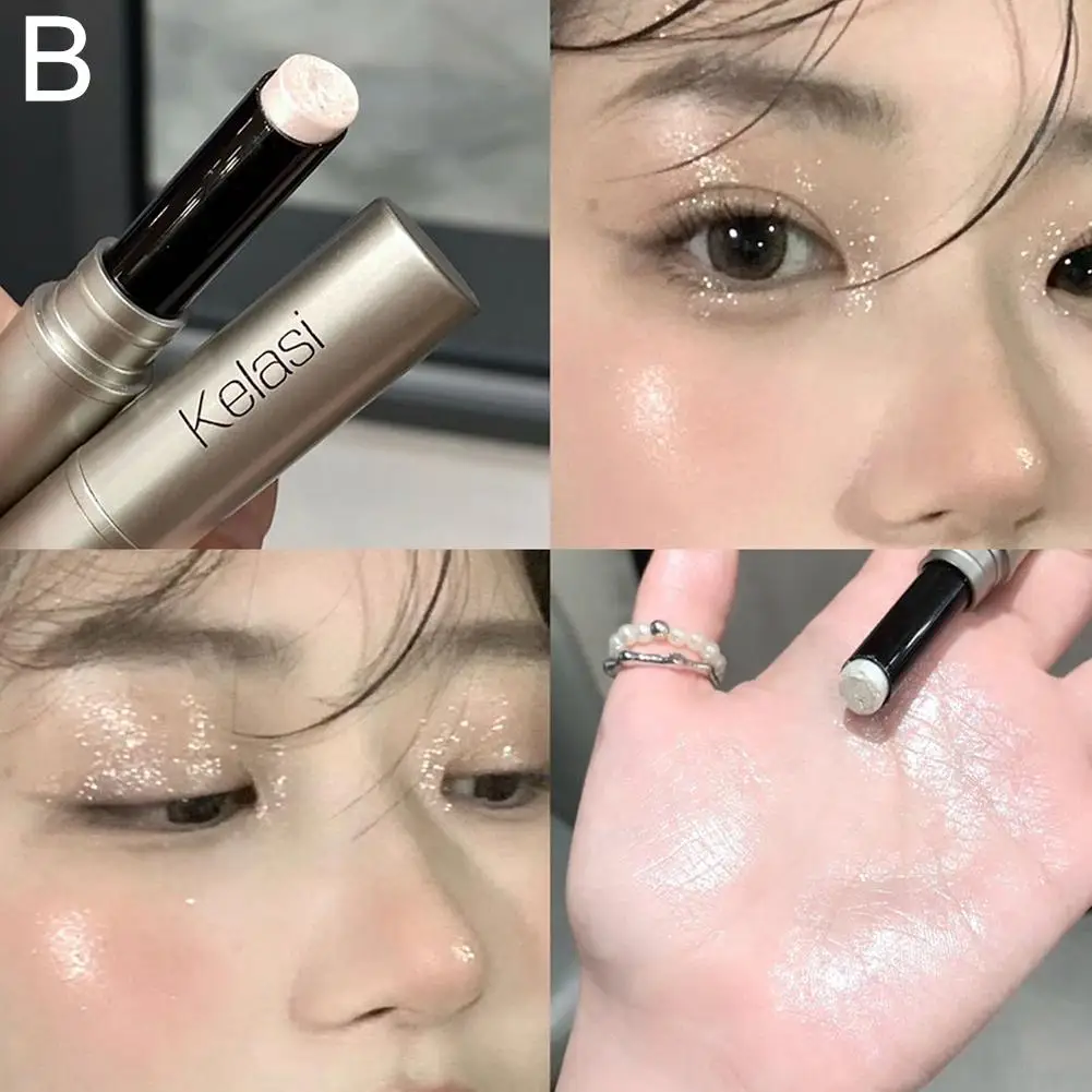 Jelly Shine Highlighter Stick Long-Lasting Glitter Highlighter เกาหลี Brighten Rouge Blush แต่งหน้า Cheek Face ธรรมชาติ Contou P6Y0