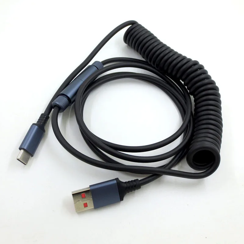 TYPE-C Mechanical Keyboard Cable Aviation Plug Spring USB to Type C Cable Customized Desktop Computer Gaming Keyboard Cable