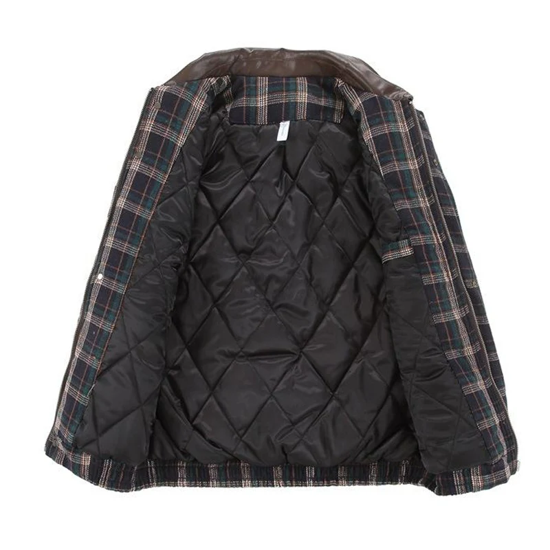 Winter Woolen Plaid Cotton-padded Coat Men Women Streetwear Fashion Loose Casual Parkas Thicken Bomber Jacket Unisex Coats