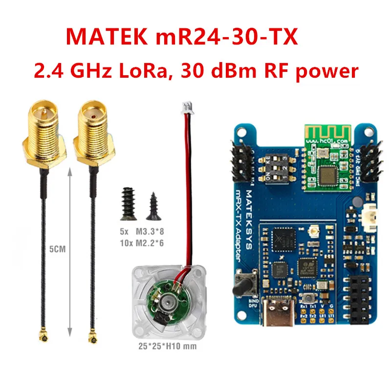 

MATEK MATEKSYS MR24-30-TX MLRS MAVLINK 2.4GHZ TX MODULE KIT 2.4G LoRa 30 dBm RF power For Long Range Rc Model