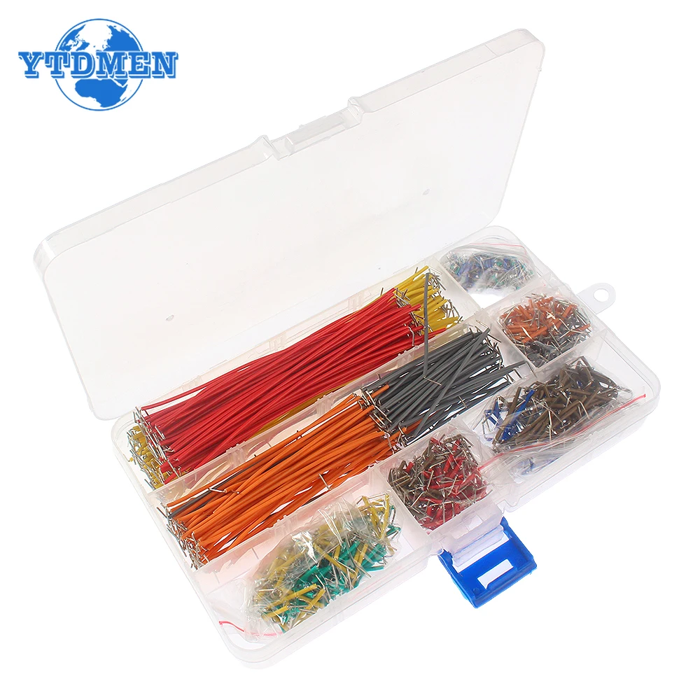 Kit de cables de puente de placa de pruebas preformada, surtido de 14 longitudes para prototipos de placa de pruebas, placas de circuito, electrónica DIY, 840 piezas