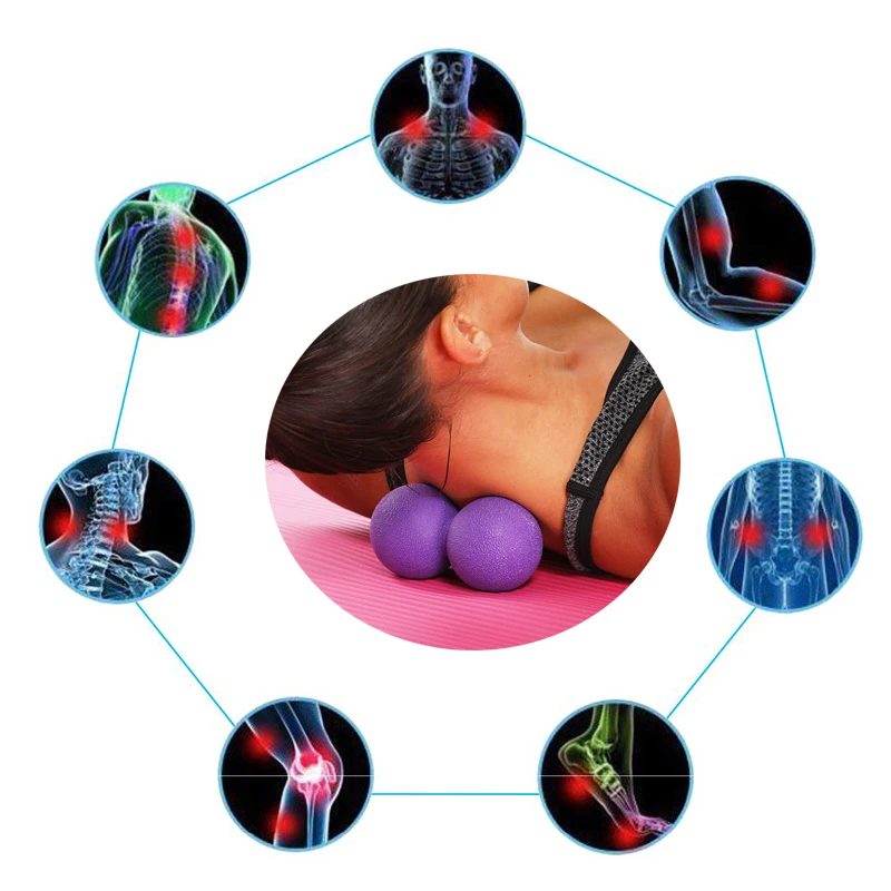 Fitness Peanut Massage Ball Relaxing Relieve Pain Lacrosse Myofascia Pilates Yoga Gym Fascia Ball Body Exercise Equipment Balls