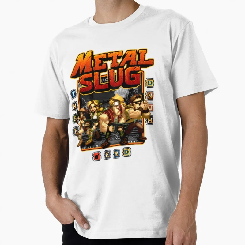 

0129 Metal Slug Heavy Machine Gun Arcade Gift T shirt Full Army Shooting War Game Graphic clothes All size Tops cartoon Tee