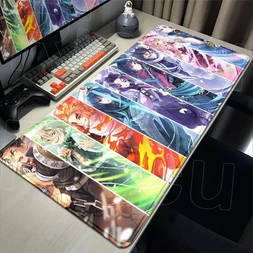 Alfombrilla de ratón Demon Slayer para videojuegos, alfombrilla para teclado de ordenador portátil, alfombrilla de escritorio de goma antideslizante para Pc, alfombrilla para ratón con impresión HD de Anime para Gamer