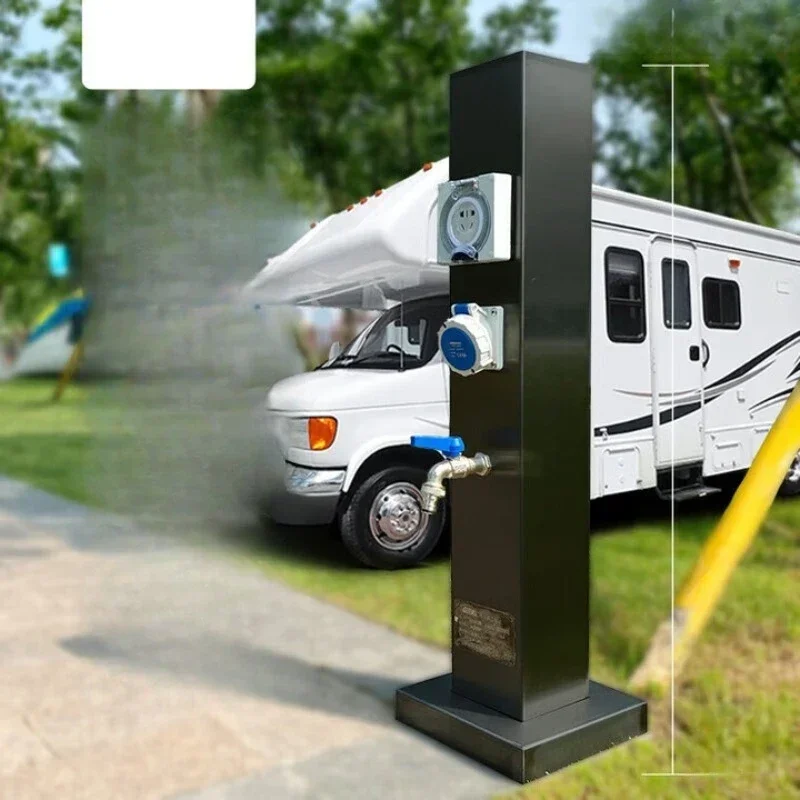 Outdoor RV Camp Hydropower Pile Smart Yacht Marina Car Charging Box Waterproof Stainless Steel Power Column