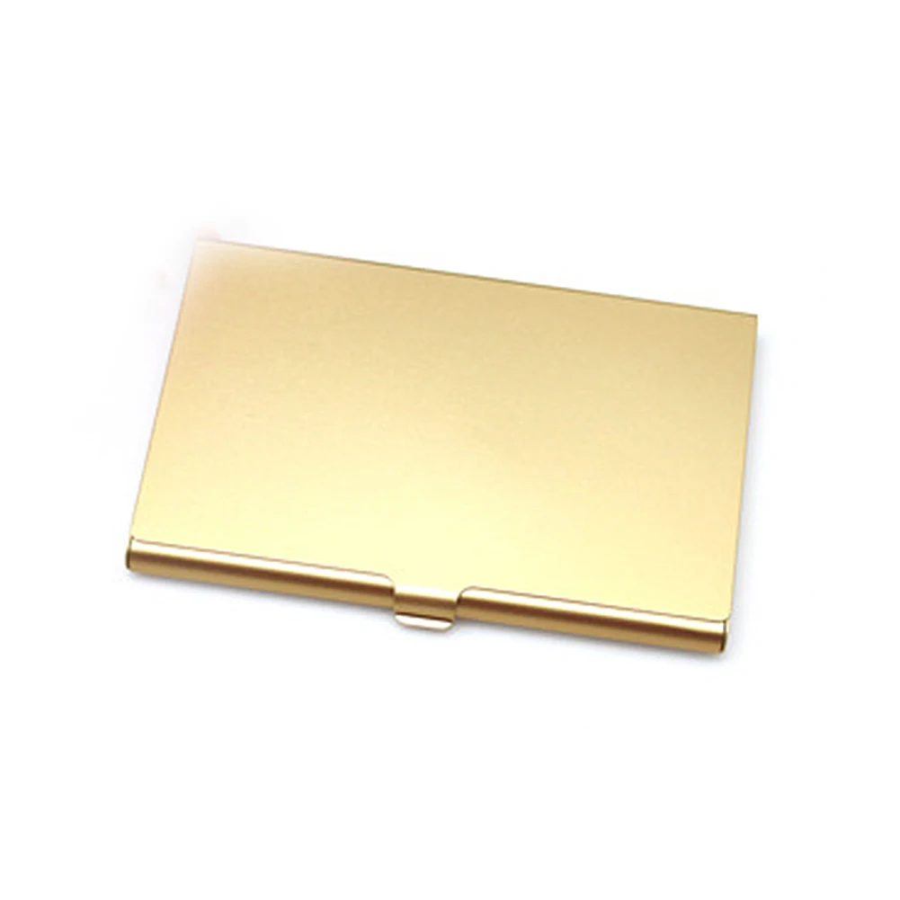 Solid Color Aluminum Alloy Card Holder Portable Buckle Business Card Case Portable Credit Card Box Spot Available For Wholesale