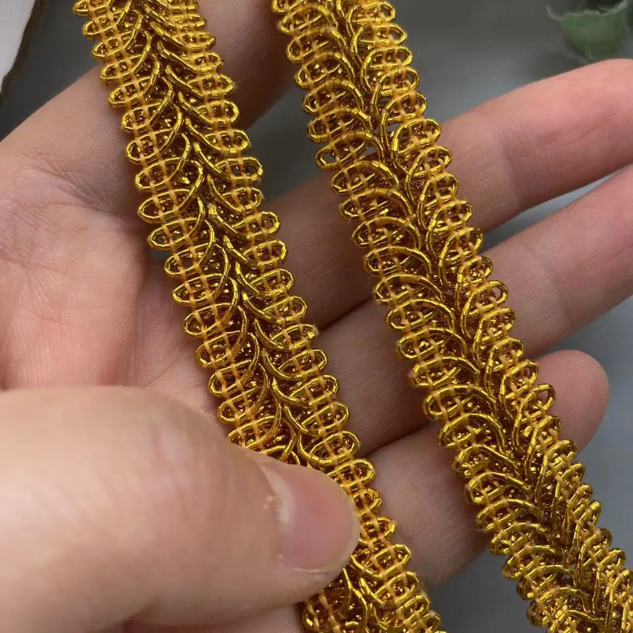 2 Meters Border Gold Centipede 1.4cm Wide Gold And Silver Ribbon Garment Satin Curtain Decorative Accessories Sewing Flower Trim