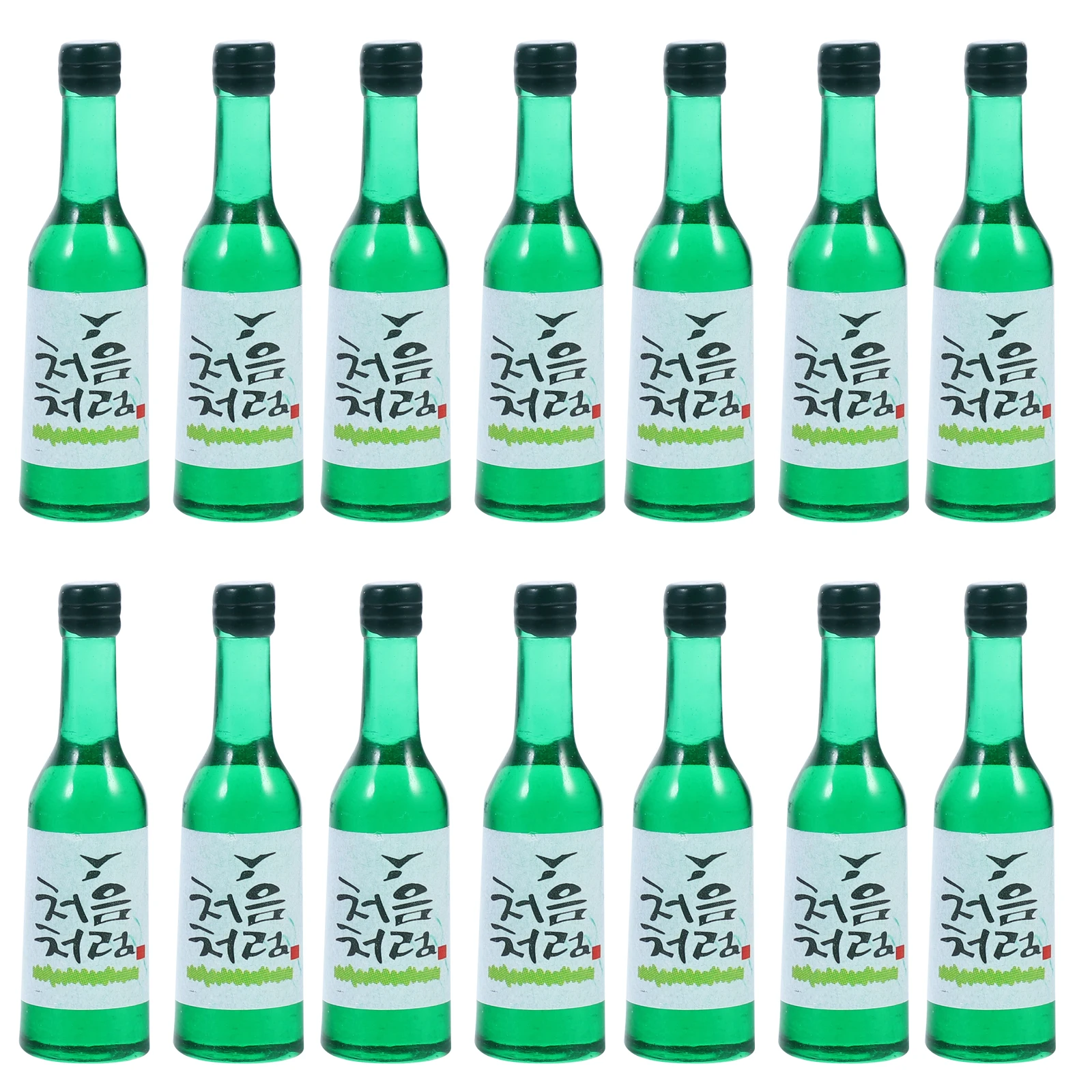 

15 Pcs Simulated Korean Rice Bottle Decoration Tiny Bottles Statue Small Miniature with Lids Jars Resin Baby