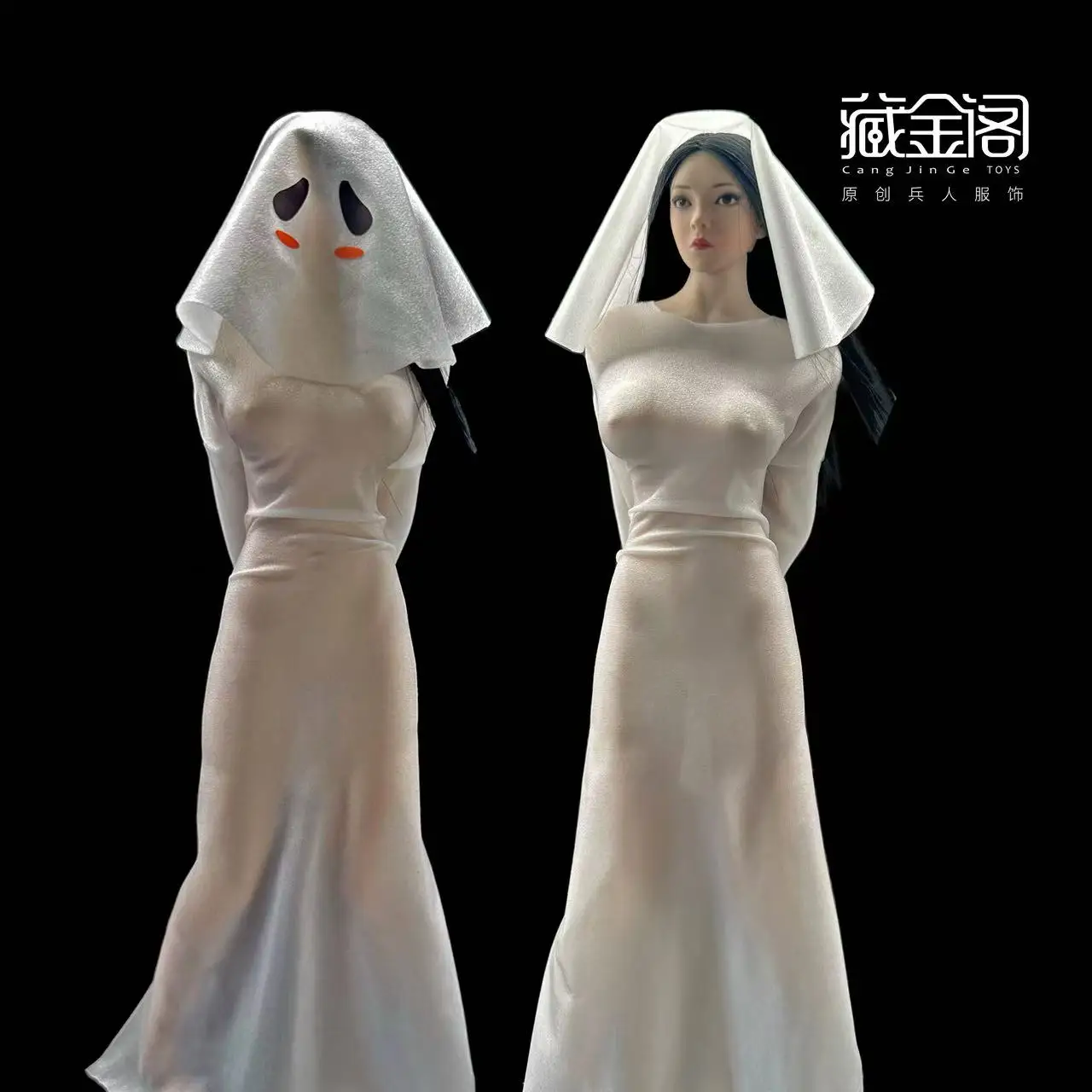 CJG-067 1/6 Schaal Witte Lange Rok Ghost Dress Cl fit 12 inch action figure body model