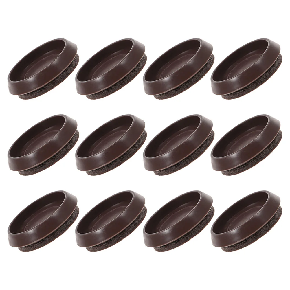 12 Pcs Protector Accessories Fixed Caster Cup Circle Rug Furniture Pads for Hardwood Floors Rubber