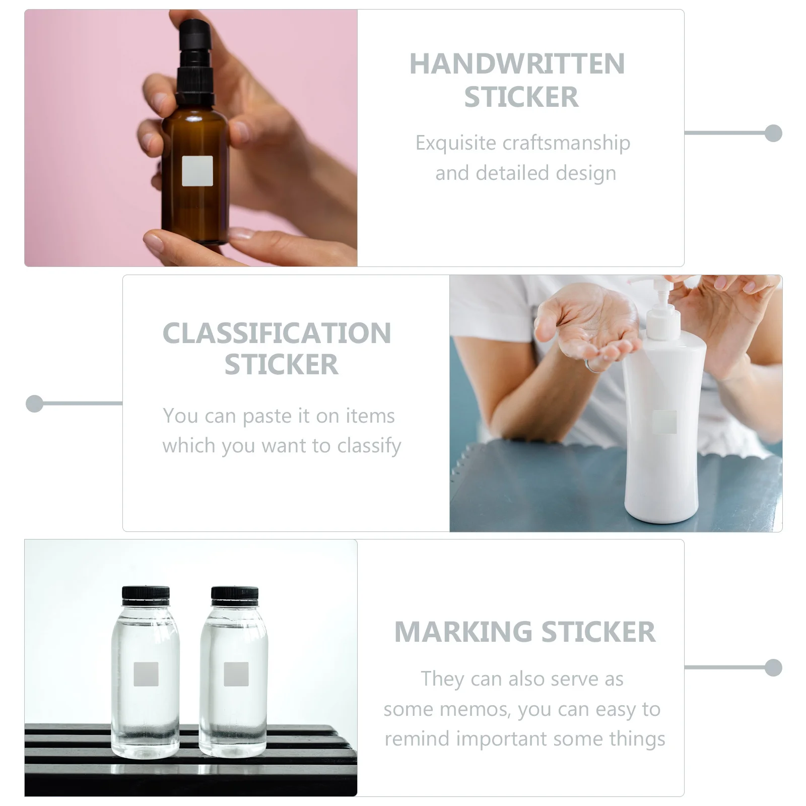 

100Pcs Classification Sticker Set Waterproof Handwritten Label Sticker for Home Office School Marking Solution