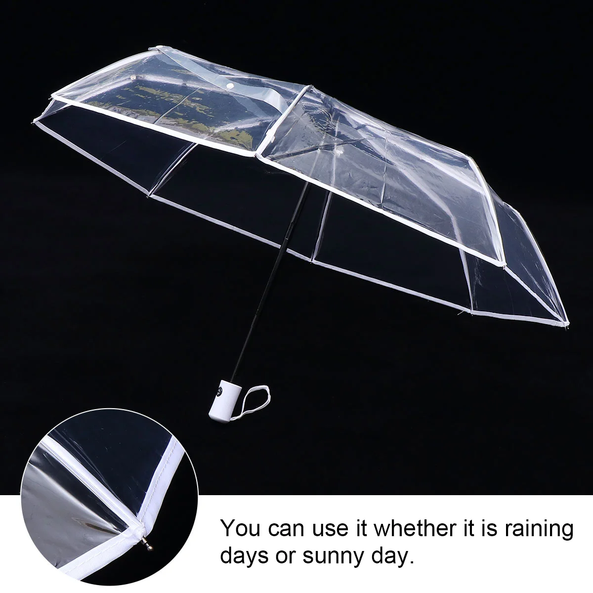 

1Pcs Triple Folding Umbrella Fully Automatic Waterproof Portable Travel Umbrella for Rainy Day Outdoor Sun Protection Gift