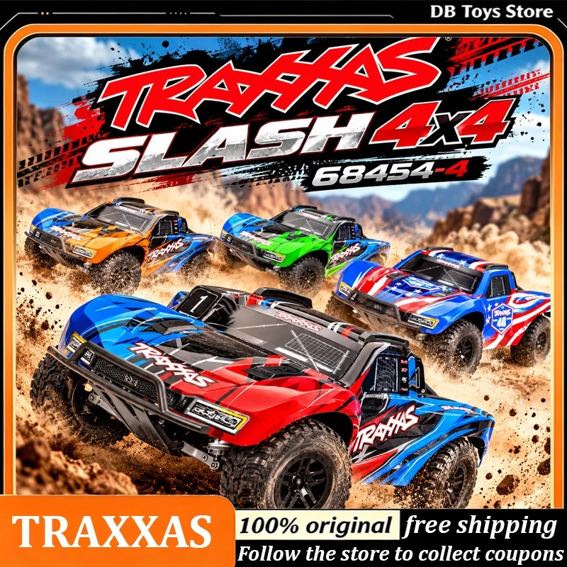 TRAXXAS Slash 4X4 8454-4 1/10 Brushless 4WD RC Short Course Truck Low Center of Gravity Off Road RC Car Hobby Halloween gift