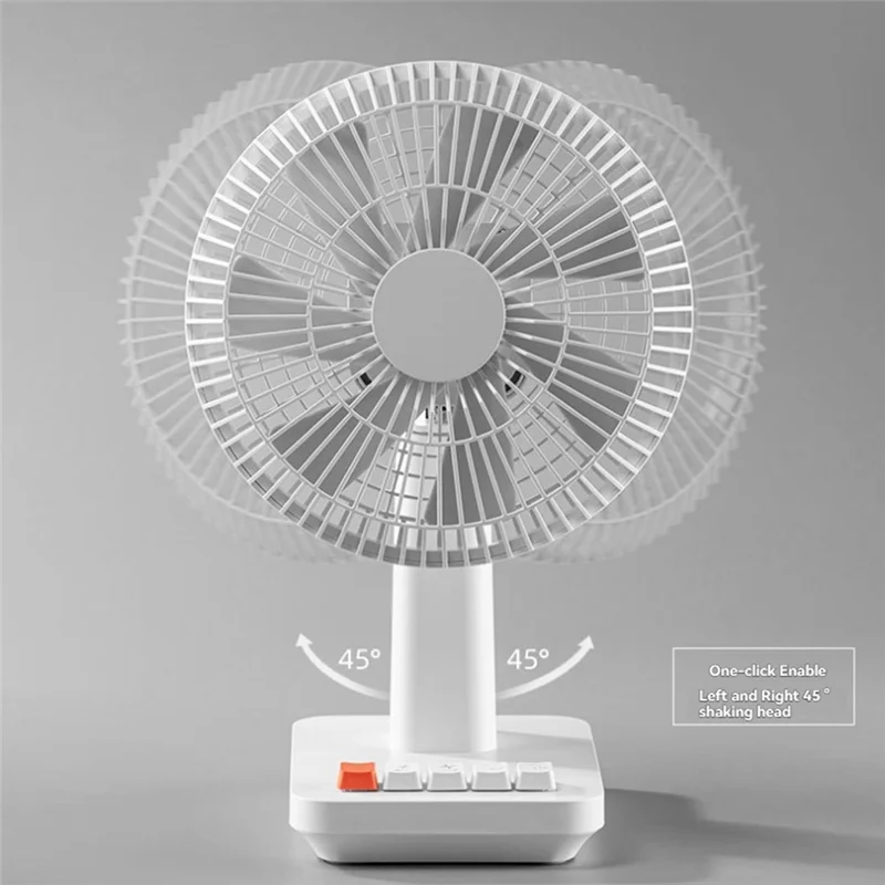 HHO-USB Portable Rechargeable Fan Four-Speed Retro Electric Fan Desktop Oscillating Fan Adjustable Tilt