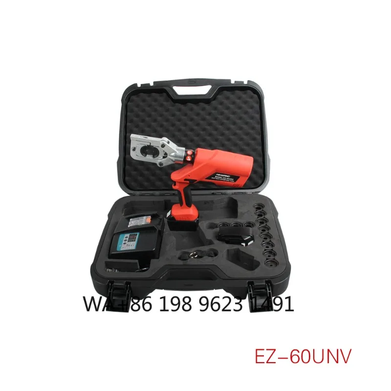 Cordless hydraulic crimping plier, portable compression tool for cable lug crimping, great for electrician wiring & repair.
