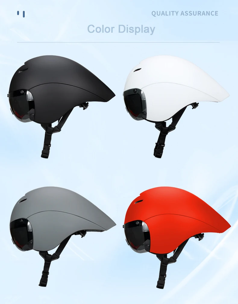 خوذات الترياتلون الاحترافية للوقت التجريبي، خوذة هوائية لركوب الدراجات على الطرق مع نظارات مغناطيسية