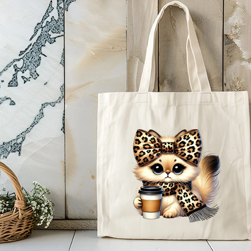15types cartoon animal coffee cats Leopard DTF Thermo Sticker Decals Heat Transfer Clothes Clothing Crafts Ironing Diy Accessory view 3