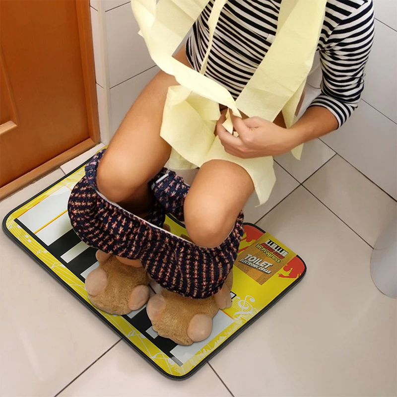 Tappetino per pianoforte per WC Novità Vasino per pianoforte Tappetino per bagno con punta divertente Tastiera musicale Tappetino per WC Tappeto per bagno