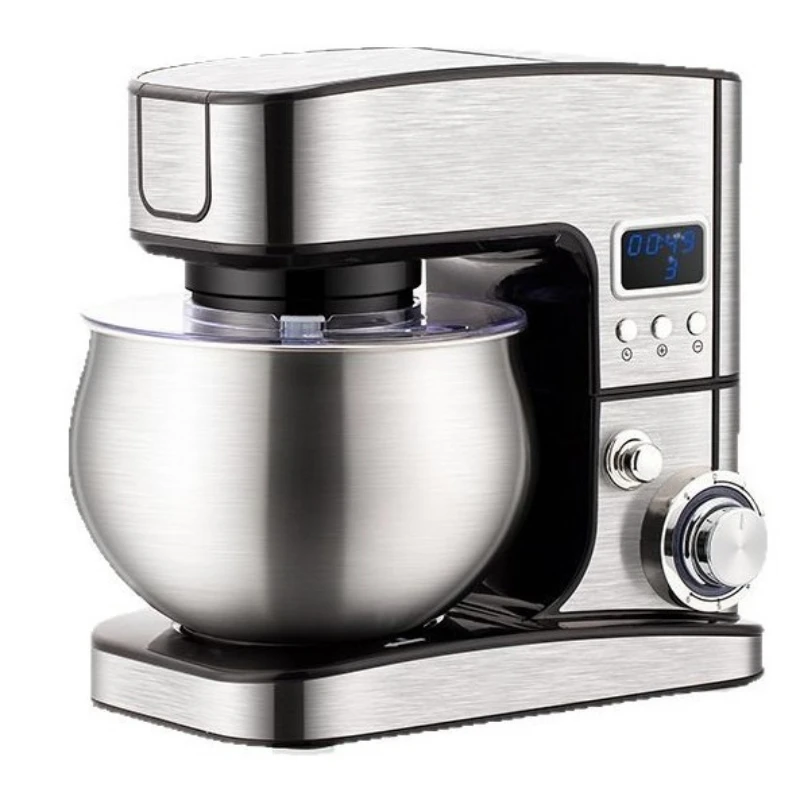 

Multifunctional intelligent timing automatic dough mixer household, stainless steel 5L desktop mixer