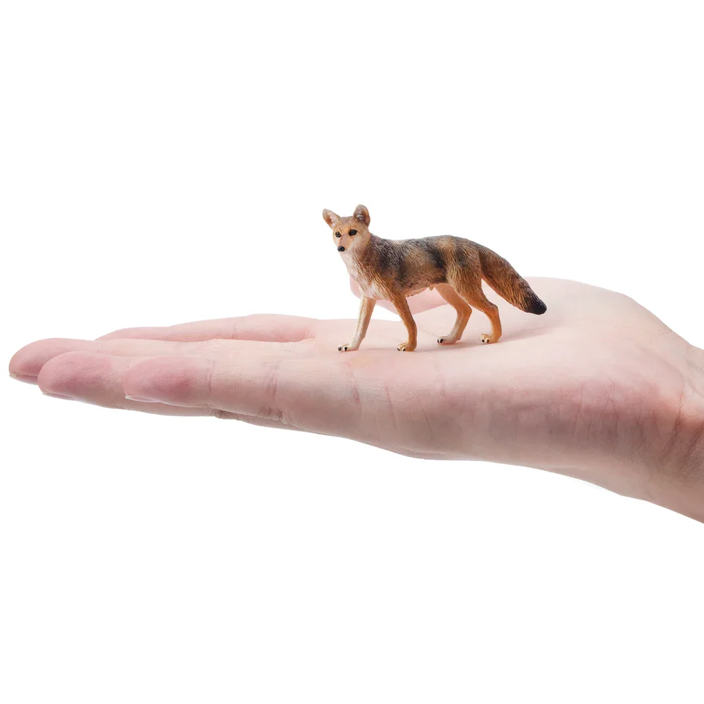 Toymany Simulation Coyote Wildlife  Animal Model Toy Mini Figures Dolls Action Figurines Toys Children Gift Cake Decoration