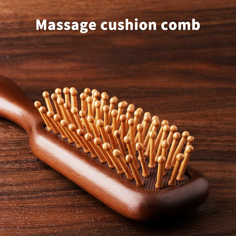 Golden Silk Sandalwood Narrow Air Bag Comb Care Scalp Comb Gua Sha Meridian Dredging Hairdressing Tool