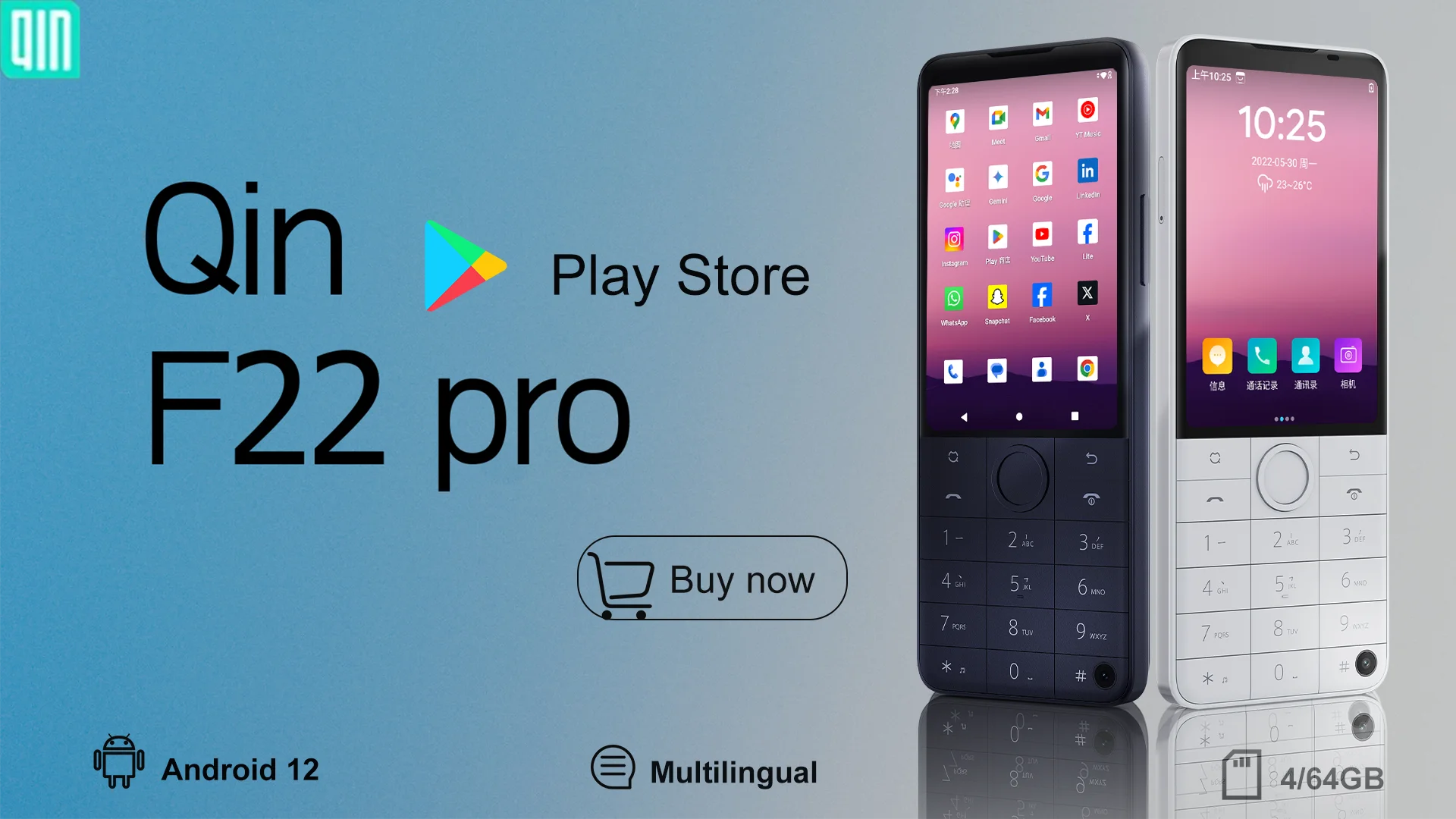 New Qin K25 Android 14 Google Paly MTG81 Touch screen 3.54 inches RAM4GB ROM 128GB Wifi Bluetooth Mini Phone