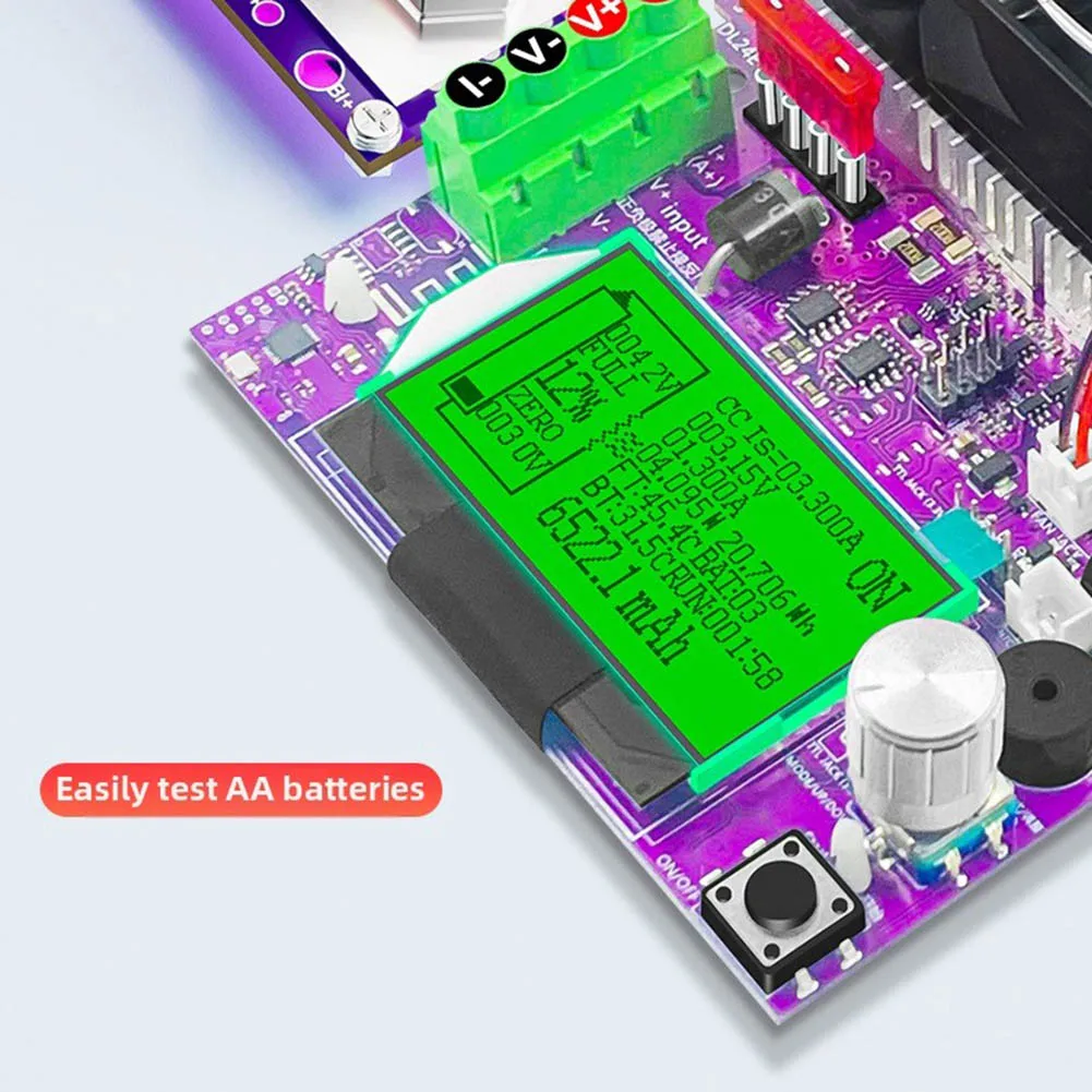 

20A 4 wire battery test stand capacity and internal resistance tester fixture for A AA AAA button cells and lithium cells