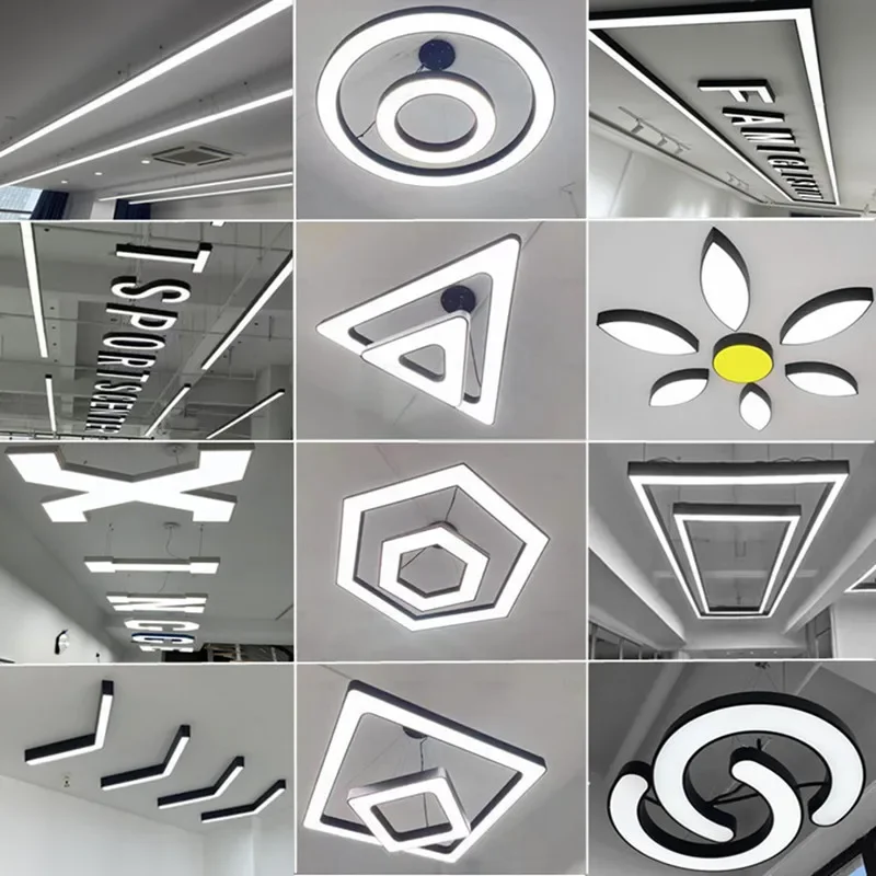 LED special-shaped light basketball court supermarket/gym video game city chandelier industrial wind return letter shape lamp view 3