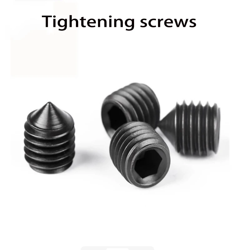 

DIN916 black 12.9 grade alloy steel hexagon socket point screws of M3- M12 specifications, used for fixing bolts
