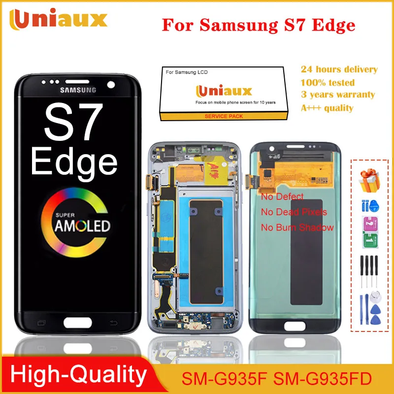 

AMOLED LCD For Samsung Galaxy S7 Edge G935F SM-G935FD LCD Display Touch Digitizer Assembly Replacement Parts