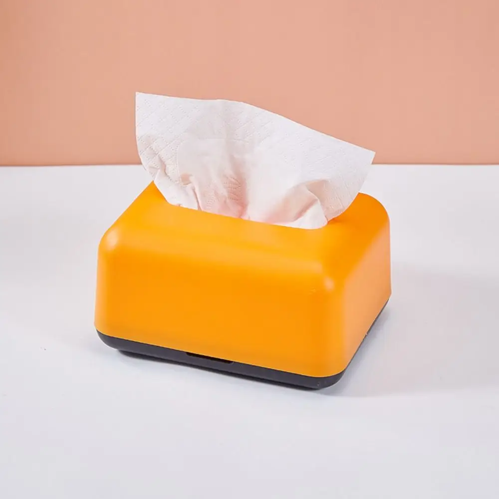 New Plastic Napkin Holder Simplicity Large Storage Tissue Case Solid Color Paper Towel Box
