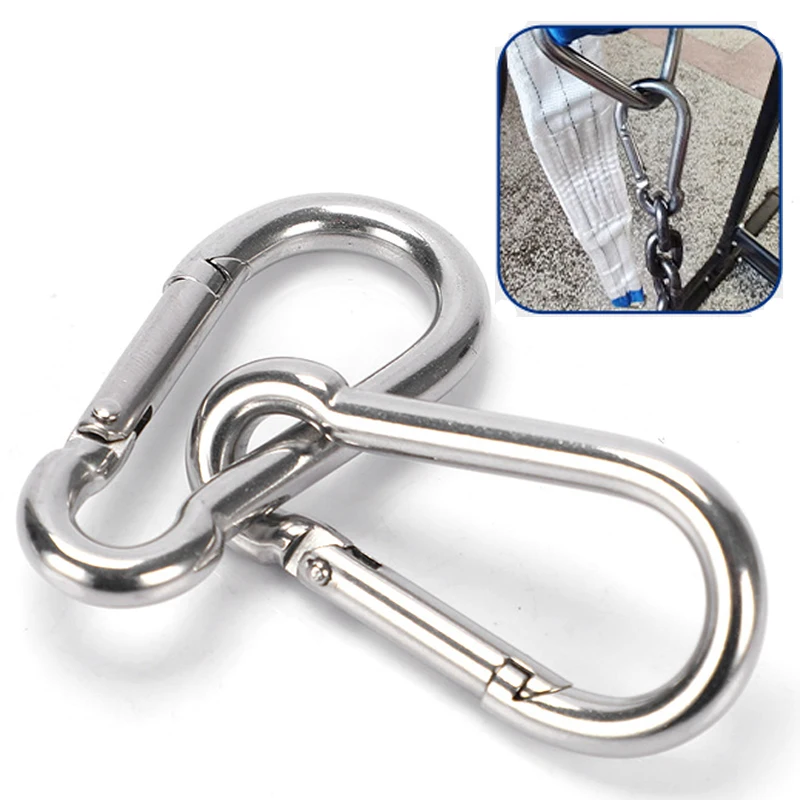 20/40Pcs M3 M4 M5 M6 M7 M8 M9 M10 Spring Snap Quick Link Lock Ring Hook Multi-functional Safety Hooks For Outdoor Mountaineering